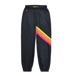 Aviator Nation Neon 5 stripe Chevron sweatpants